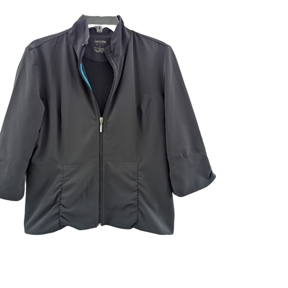 𝅺Calvin Klein Dark Grey zip up performance jacket Size Large GUC - Picture 1 of 3